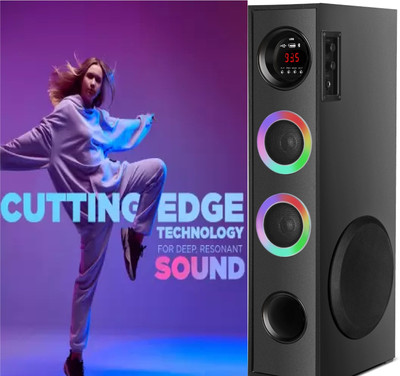 Yoment GF65t Music System Home theater 100 W Bluetooth Tower Speaker(Black, 3 Channel)