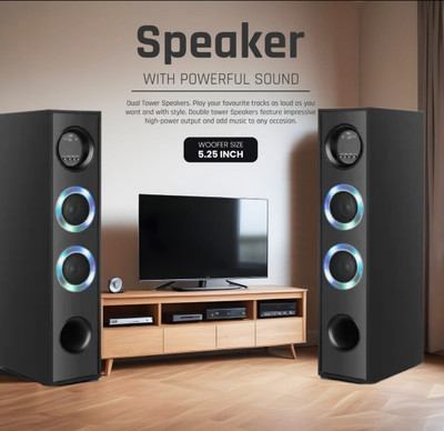 Yoment DJ Bluetooth Music System Home theater 100 W Bluetooth Tower Speaker(Black, 3 Channel)