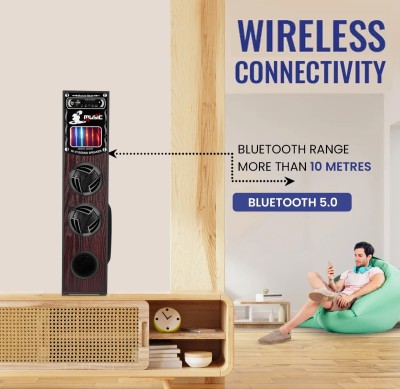 ultiads NV-887 Wireless Bluetooth Speaker With USB /FM 100 W Bluetooth Tower Speaker(Black, 3 Channel)