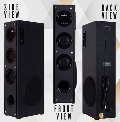 liluns Speaker with Remote Deep Bass, Bluetooth, USB 100 W Bluetooth Tower Speaker(Black, 3 Channel)