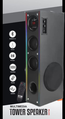 ultiads IU8Wireless Bluetooth Speaker With USB /FM 100 W Bluetooth Tower Speaker(Black, 3 Channel)
