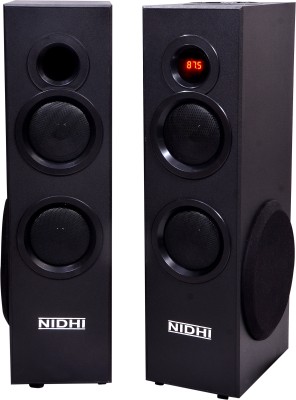 Nidhi WT2 Double Tower With MIC 80 W Bluetooth Tower Speaker(Black, 2.1 Channel)