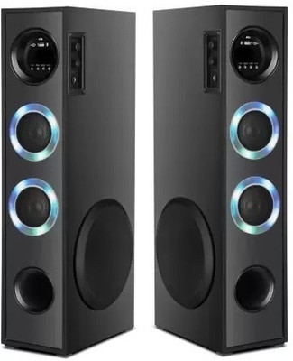 QuillQuarry WE/W-Tower Multimedia Speaker System Remote Control 100 W Bluetooth Tower Speaker(Black, 4.1 Channel)