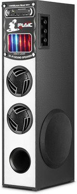 Sendily Dancing led 80 W TOWER SPEAKER 100 W Bluetooth Tower Speaker(White, Stereo Channel)