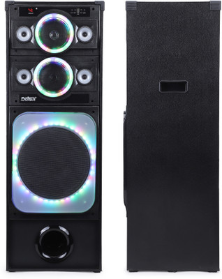 Dotsun Booaat 10inch double woofer with RGB Light 3000 W Bluetooth Tower Speaker(Black, Stereo Channel)