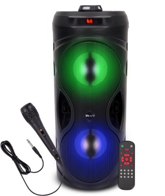 ME&U BOUNCER 40Watt Bluetooth Speaker with Mic for Karaoke RGB light FM USB AUX 30 W Bluetooth Tower Speaker(Red, 2.0 Channel)