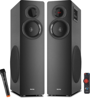 TECNIA Atom 1109 Bluetooth Twin Tower Karaoke Tower Speaker 150 W Bluetooth Tower Speaker(Black, 2.0 Channel)