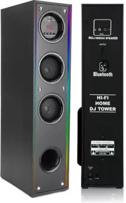 Yoment PRO BEATS 2 Bluetooth Supporting HOME Speaker USB, LCD Display 100 W Bluetooth Tower Speaker(Black, 3 Channel)
