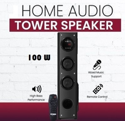 Yoment Awesome tower speaker with extra boost bass 100 W Bluetooth Tower Speaker(Black, 3 Channel)