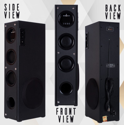 Quaranel Tower Multimedia Speaker System Remote Control 120 W Bluetooth Tower Speaker(Black, 4.1 Channel)