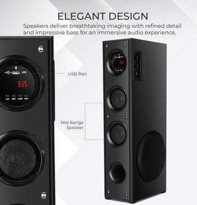 liluns GR-42 3D Dynamic Thunder Sound With High Bass 140 W Bluetooth Tower Speaker(Black, 4.1 Channel)