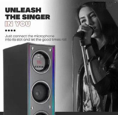 ultiads 98DEWireless Bluetooth Speaker With USB /FM 100 W Bluetooth Tower Speaker(Black, 3 Channel)