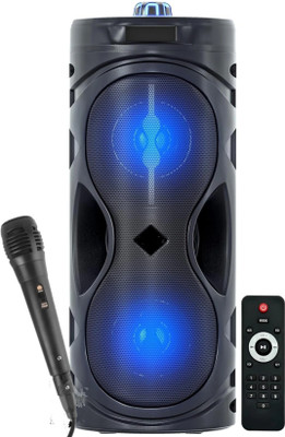 ME&U BahuBali PartyBox WITH FM USB AUX BLUETOOTH KARAOKE WIRED MIC RGB LIGHT 40 W Bluetooth Tower Speaker(Black, 2.0 Channel)