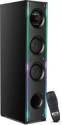 Quaranel FM43 Tower Multimedia Speaker System Remote Control 100 W Bluetooth Tower Speaker(Black, 3 Channel)