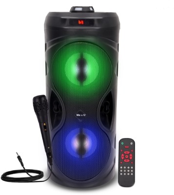 ME&U Partybox 40watt with Bluetooth FM AUX RGB Light karaoke mic Party speaker 30 W Bluetooth Tower Speaker(Red, 2.0 Channel)