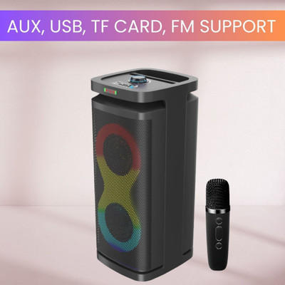 FRONY A1 Bluetooth (PORTABLE PARTY SPEAKER) Wireless With Karaoke Mic & RGB LightsB311 40 W Bluetooth Tower Speaker(Black, 4.1 Channel)