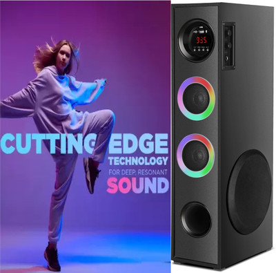Yoment OI97Home theater System 100 W Bluetooth Tower Speaker(Black, 3 Channel)