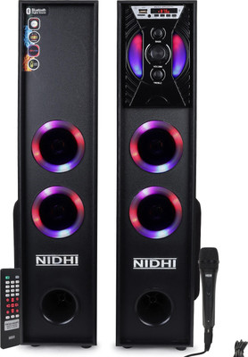 Nidhi BABIL Double Tower With MIC 120 W Bluetooth Tower Speaker(Black, 4.2 Channel)