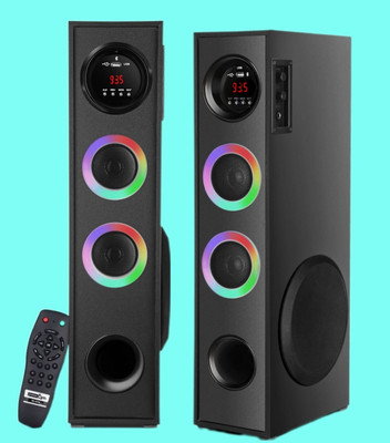 Quaranel SD2-Tower Multimedia Speaker System Remote Control 100 W Bluetooth Tower Speaker(Black, 4.1 Channel)