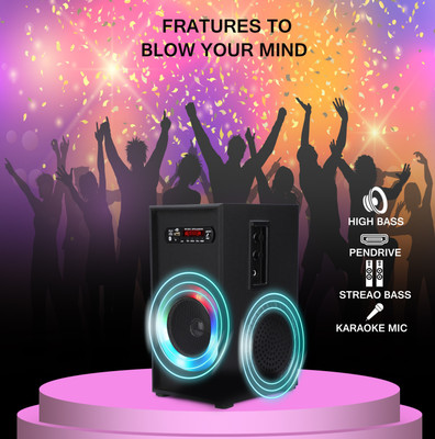 Quaranel FF Tower Speaker with Sub Woofer, Wooden Cabinet for Excellent Sound 50 W Bluetooth Tower Speaker(Black, 3 Channel)