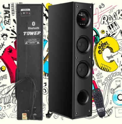 Quaranel TREWQ34 Wireless Bluetooth Speaker With USB /FM 100 W Bluetooth Tower Speaker(Black, 3 Channel)