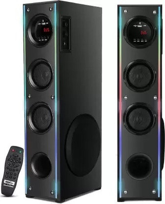 Quaranel TR-6 pro Bluetooth WITH FM USB AUX BLUETOOTH KARAOKE 90 W Bluetooth Tower Speaker(Black, 3 Channel)