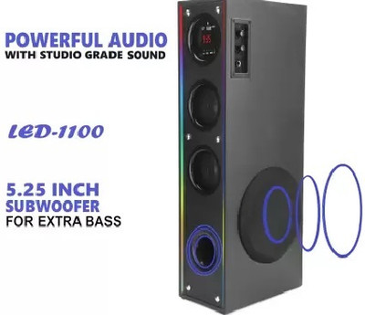 QuillQuarry Q-84743 Tower Speaker/Home Theatre With Subwoofer, Karaoke Support Aux, FM, USB 90 W Bluetooth Tower Speaker(Black, 4.2 Channel)
