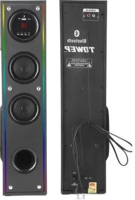 Yoment Wireless Bluetooth Speaker With LED ,USB & FM Music System Home Speaker 100 W Bluetooth Tower Speaker(Black, 3 Channel)