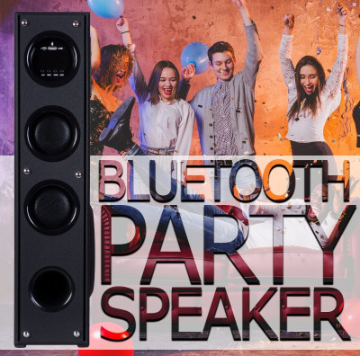 Quaranel FJ-7H Speaker With Mic Super Bass Bluetooth With usb/fm/tf card 100 W Bluetooth Tower Speaker(Black, 3 Channel)
