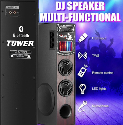 QuillQuarry DD-3N Tower Multimedia Speaker System Remote Control 100 W Bluetooth Tower Speaker(Black, 4.1 Channel)