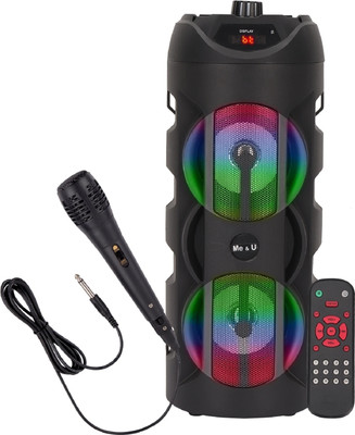 ME&U partymate TWS UPTO 10 hours play time FM USB AUX BLUETOOTH KARAOKE MIC RGB LIGHT 40 W Bluetooth Tower Speaker(Black, 2.0 Channel)