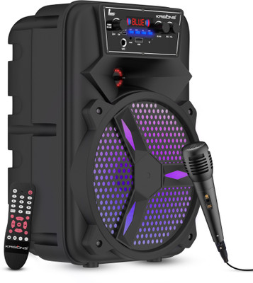 KRISONS Woofer, Free Wired Mic, 4 hours Playback RGB Lights,USB Input 1000 W Bluetooth Home Theatre(Black, Mono Channel)