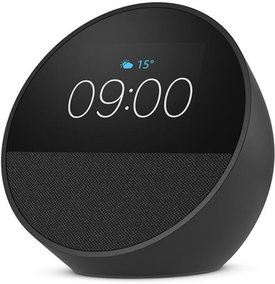 Alexa Echo Spot (2025 release), Smart alarm clock with vibrant sound and Bluetooth with Alexa Assistant Smart Speaker(Black)