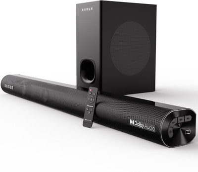 Boult Bassbox X250 Dolby Digital, 250W Power, Dedicated DSP, 2.1 Channel, 3 EQ Mode 250 W Bluetooth Soundbar  (Black, 2.1 Channel) For Rs. 6999 @ 72 %