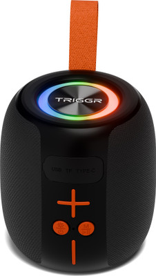 TRIGGR Roar 8 with RGB Lights, Fabric Exterior, TWS & FM Mode, 12H Playtime, BT v5.4 8 W Bluetooth Speaker(Omega Black, Mono Channel)