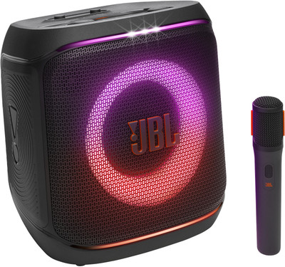 JBL Partybox Encore 2 with Mic,AI Sound Boost,Dynamic Light Show,Upto 15Hrs Playtime 100 W Bluetooth Speaker(Black, Stereo Channel)