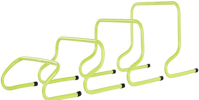 ISHAN SPORTS Speed Training Exercise PVC Hurdles Set of 4 PVC Speed Hurdles(For Children, Adults Pack of 4)