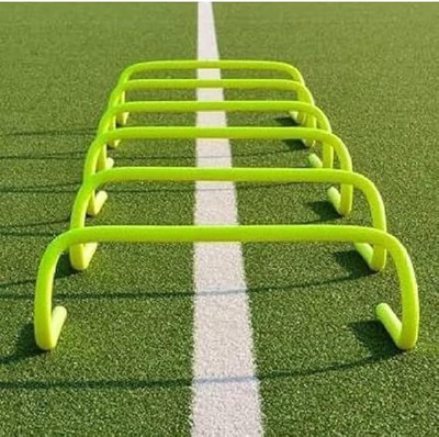 MRT SPORTS Speed Training and Practice Hurdle Track & Fields 6 inch for Unisex Adult Yellow PVC Speed Hurdles(For Adults Pack of 6)