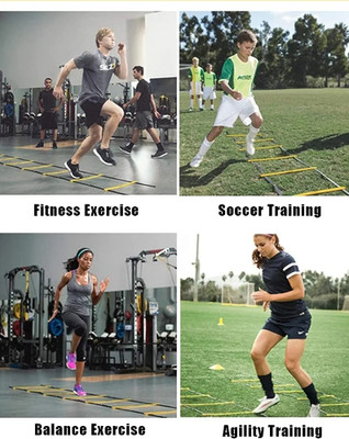 utkrist Speed agility ladder 4 meter 10 rungs Speed Ladder(Yellow, Black)