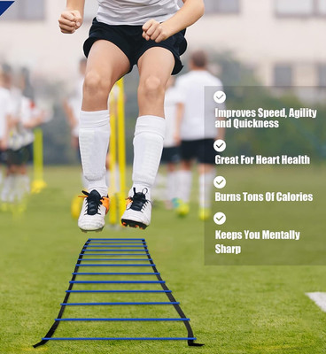 utkrist Speed agility ladder for sports training with storage bag 4 mtr Speed Ladder(Yellow, Black)