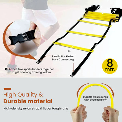 COUGAR NEBURA- 8 MTR Agility Ladder for Track and Field Sports training equipment Speed Ladder(Yellow)