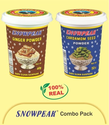 SNOWPEAK Combo of Cardamom (Elaichi) Seed Powder (50g) and Ginger (Sonth) Powder (40g)(2 x 45 g)