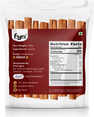 FYN Cassia Cinnamon / Dalchini Sticks (500g) - Strong Flavour & Aroma(500 g)