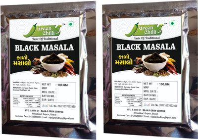 GREEN CHILLI BLACK MASALA ,KALA, EDLI ,DAHIVADA CHAAT MASALA(2 x 100 g)