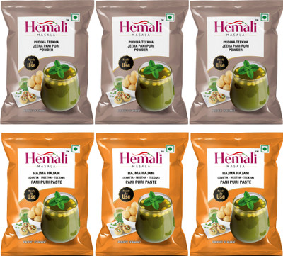 Hemali Flavour Combo of Jeera and Hajma Hajam Paste | (Pack of 6) | pani puri masala(6 x 40 g)
