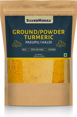 SilverMokka Turmeric (Haldi/ Pasupu) Powder | Pure & Natural | Zip-lock Bag/ Pouch |(100 g)