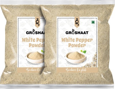 Groshaat Hand Beaten White Pepper Powder -200gm Each (Pack Of 2) 400Gm(2 x 200 g)