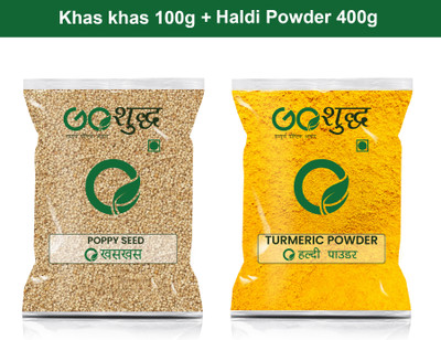 Goshudh Haldi Powder 400gm & Khas Khas 100gm Combo Pack 500g(500 g)