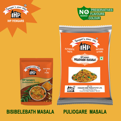 IHP Iyengars Puliogare Masala 500G & Bisibelebath Masala 100G(2 x 300 g)