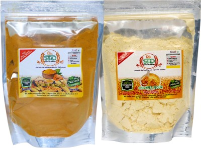 SPD Combo Pack : Erode Turmeric Powder 100 g with natural oil | Chana Besan 200 g |(2 x 150 g)